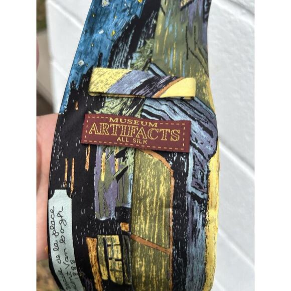 Museum Artifacts VINCENT VAN GOGH 1888 Cafe-Terrasse Handmade Silk Tie - Picture 2 of 4